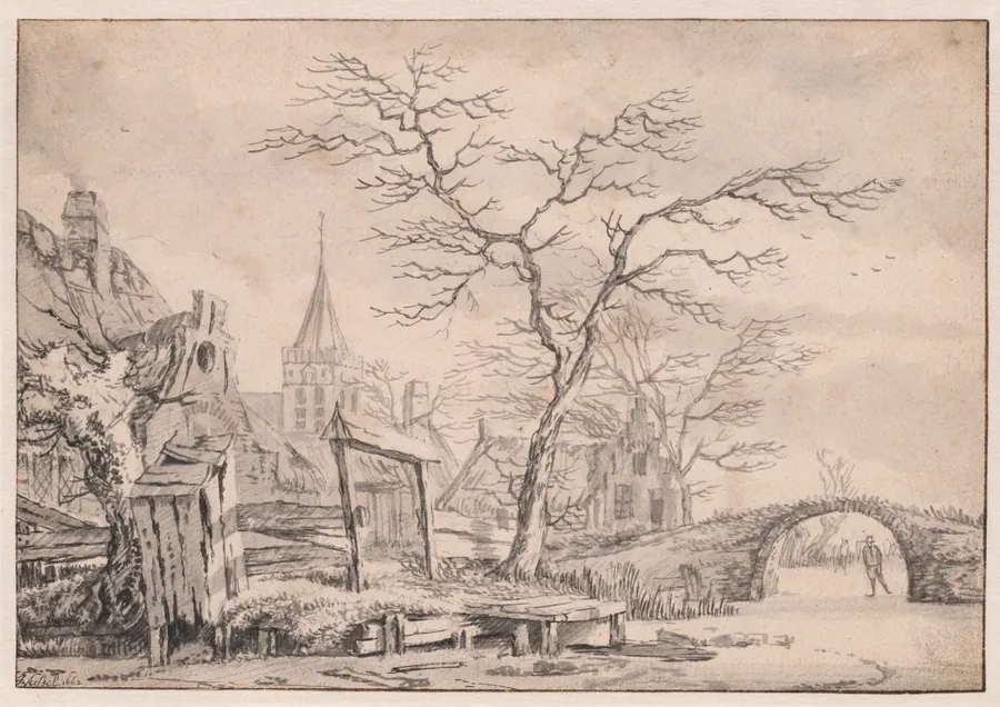 Winter Landscape with Skater by Jan van Kessel