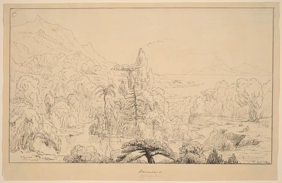 Narcissus [recto] by Thomas Cole