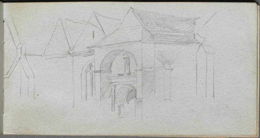 Sketchbook, page 22: Architectural Study by Ernest Meissonier