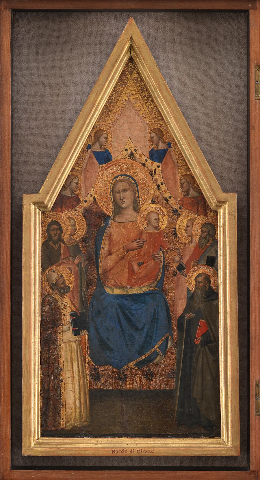 Madonna med Barnet, omgivet af helgener og engle by Andrea da Firenze