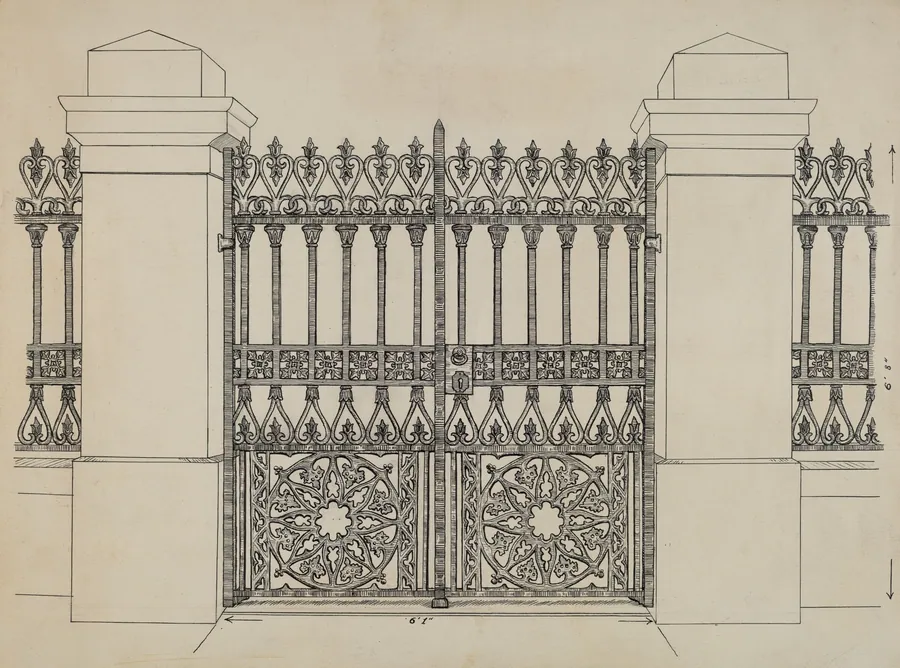 Iron Fence and Gate by Ray Price