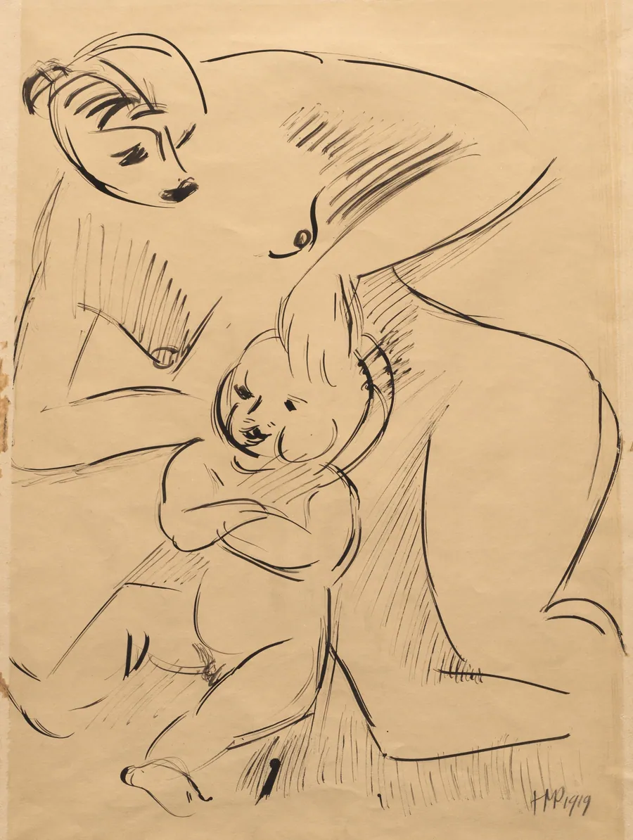 Mother and Child (recto) by Max Pechstein