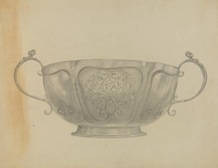 Two Handled Silver Bowl by Isidore Steinberg