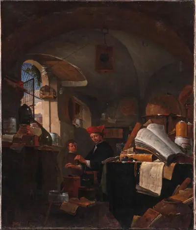 Alkymist i sit laboratorium