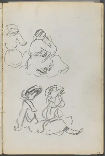 Sketchbook, The Dells, N° 127, page 093: Seated Figures