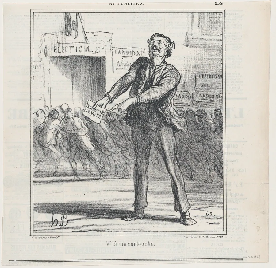 This is my "bullet," from 'News of the day,' published in Le Charivari, November 20, 1869 by Honoré Daumier