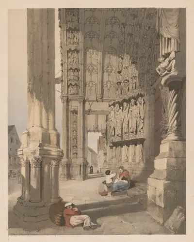 Picturesque Architecture in Paris, Ghent, Antwerp, Rouen, Etc.: South Porch of Chartres Cathedral,