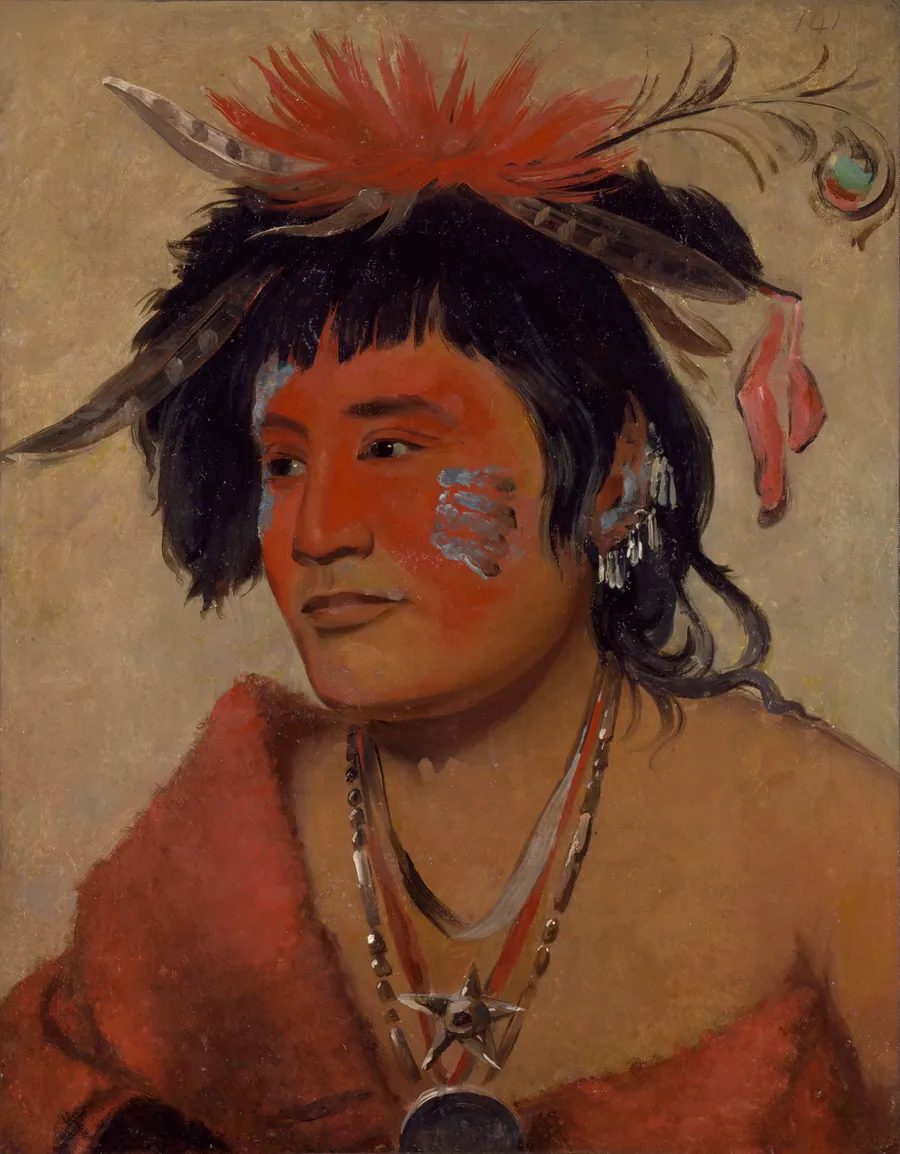 Pah-shee-náu-shaw, a Warrior by George Catlin, born Wilkes-Barre, PA 1796-died Jersey City, NJ 1872