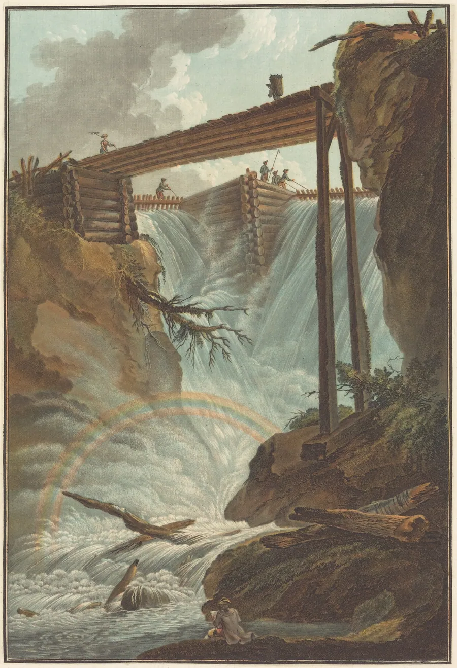 Chute de la Tritt dans la vallée de Muhlethal by Charles-Melchior Descourtis