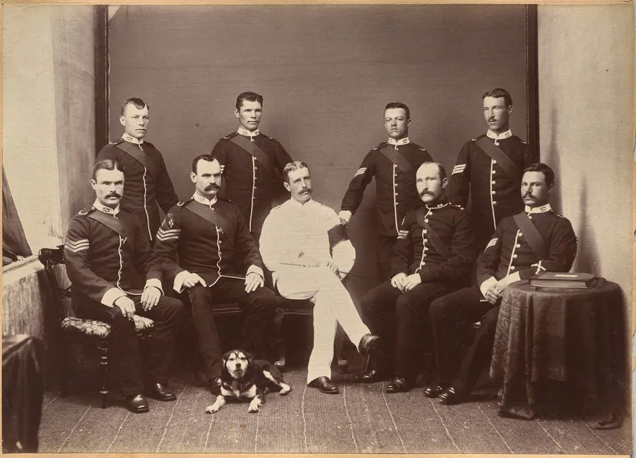 Captain Watkins and Non Com. officers by Raja Deen Dayal