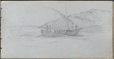 Sketchbook, page 88: Seascape and Figure