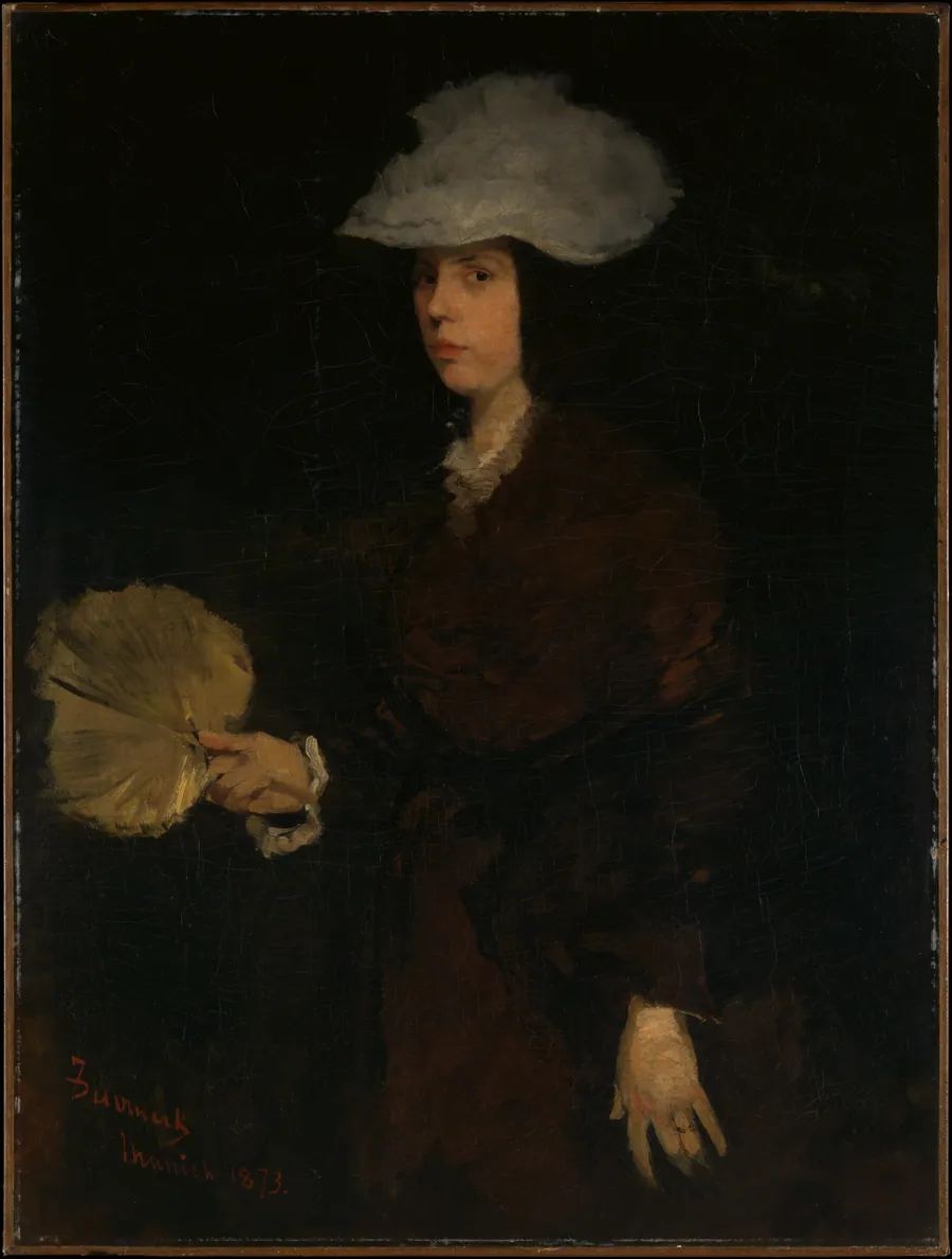 Lady with Fan by Frank Duveneck