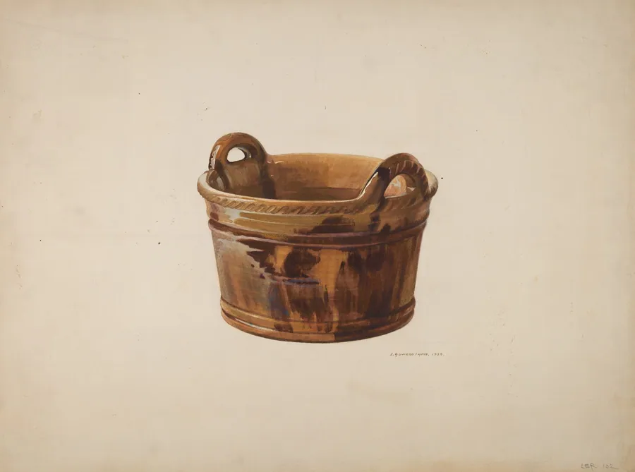 Pottery Basket by J. Howard Iams