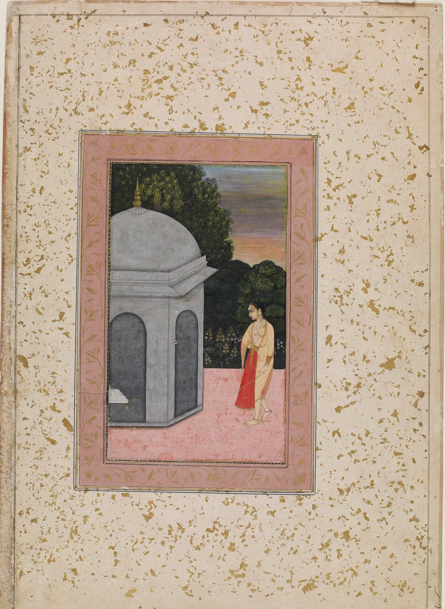 A visit to a temple by Attributed to Faqirullah Khan (active 1720-1770)