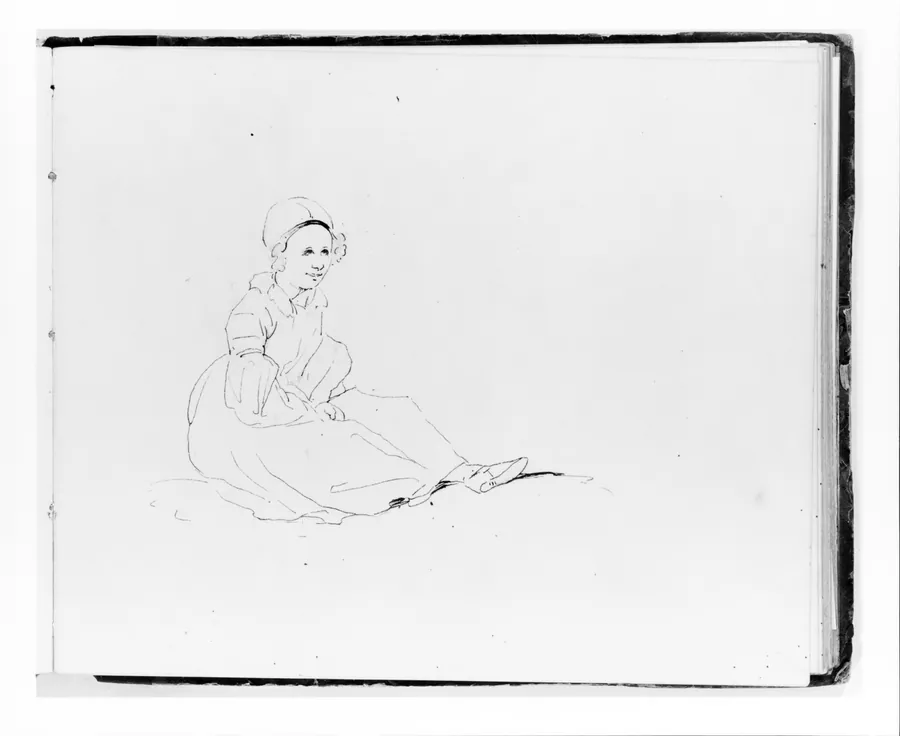Girl Seated (from Sketchbook) by Francis William Edmonds