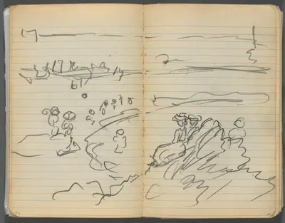Sketchbook, page 082 & 83: Beach View