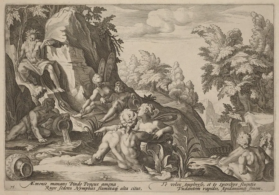 The River God Peneus Surrounded by Other Divinities by Hendrick Goltzius