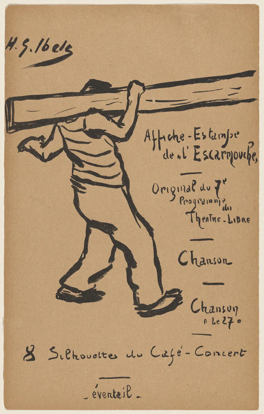 Man Carrying Lumber by Henri-Gabriel Ibels