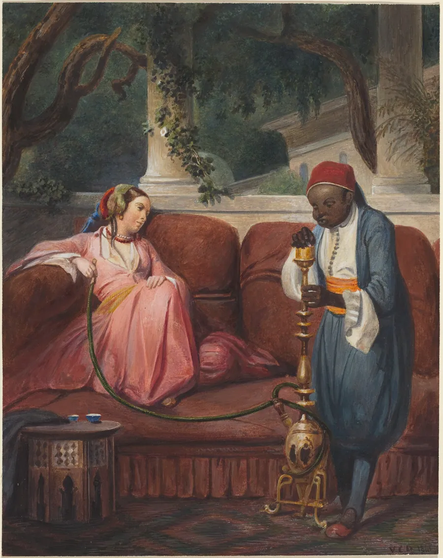 Oriental Woman with a Waterpipe by Master VCD