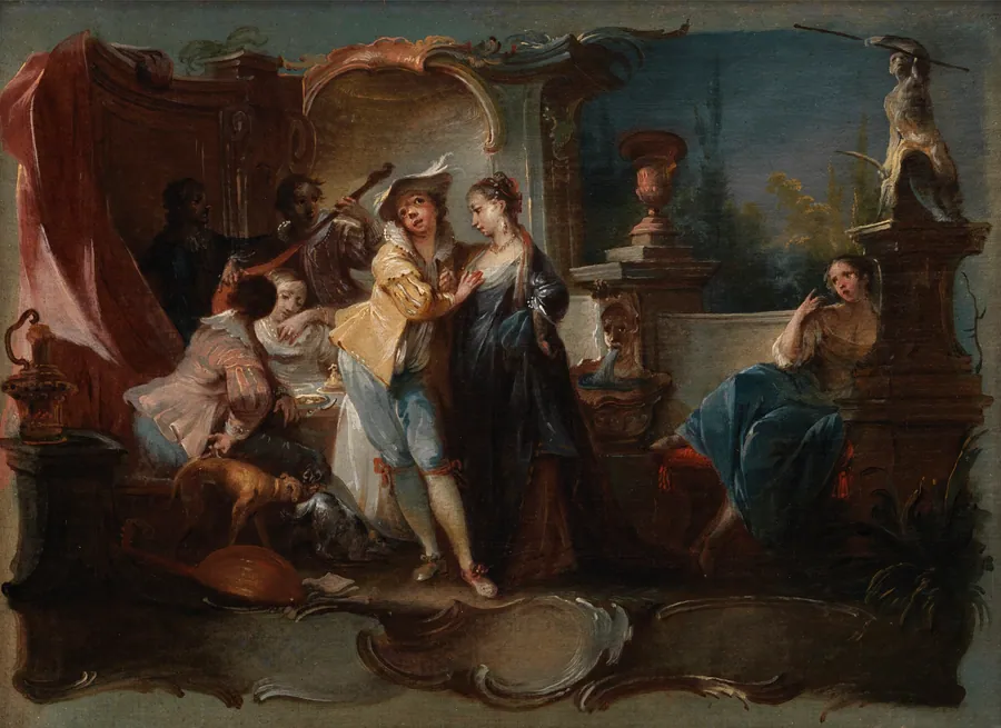 Den fortabte søn i selskab med kurtisaner by Johann Wolfgang Baumgartner