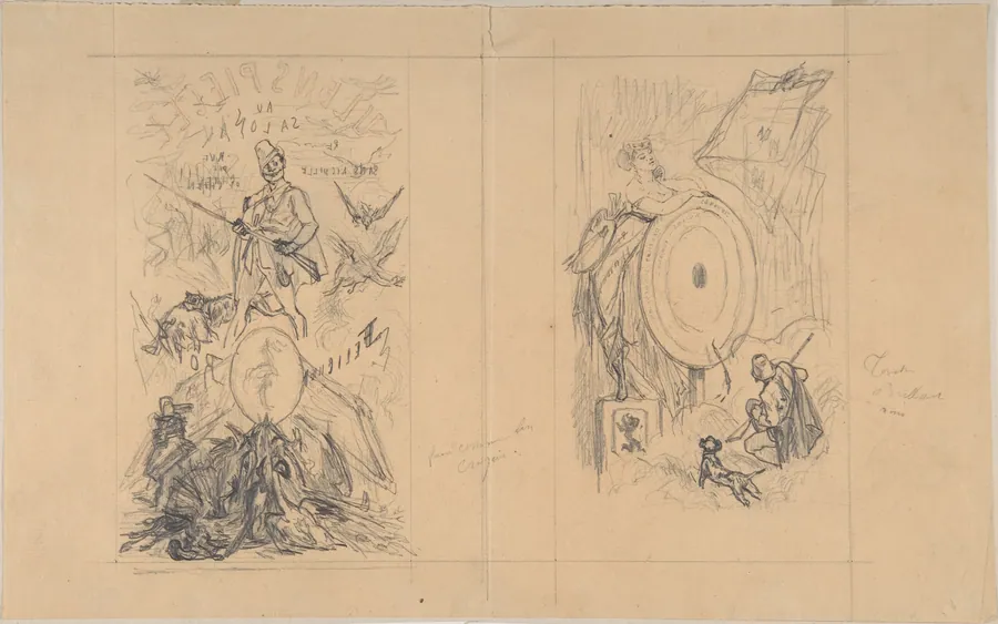 Cover designs for "Ulenspiegel au Salon" by Félicien Rops
