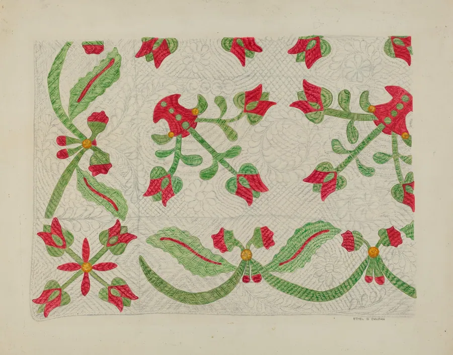 Quilt - Tulip Design by Ethel Dougan