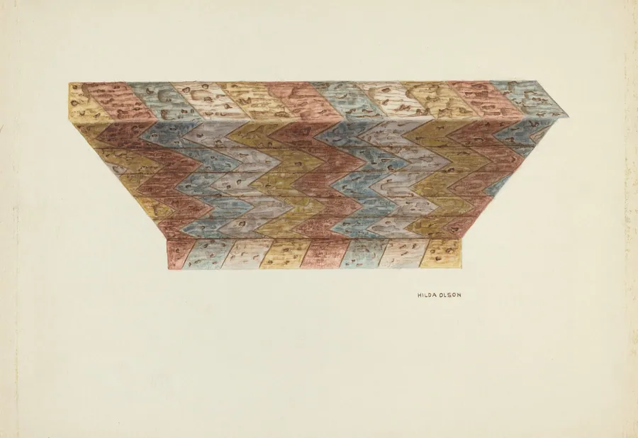 Ceiling of Baptistry Niche, Mission Dolores by Hilda Olson