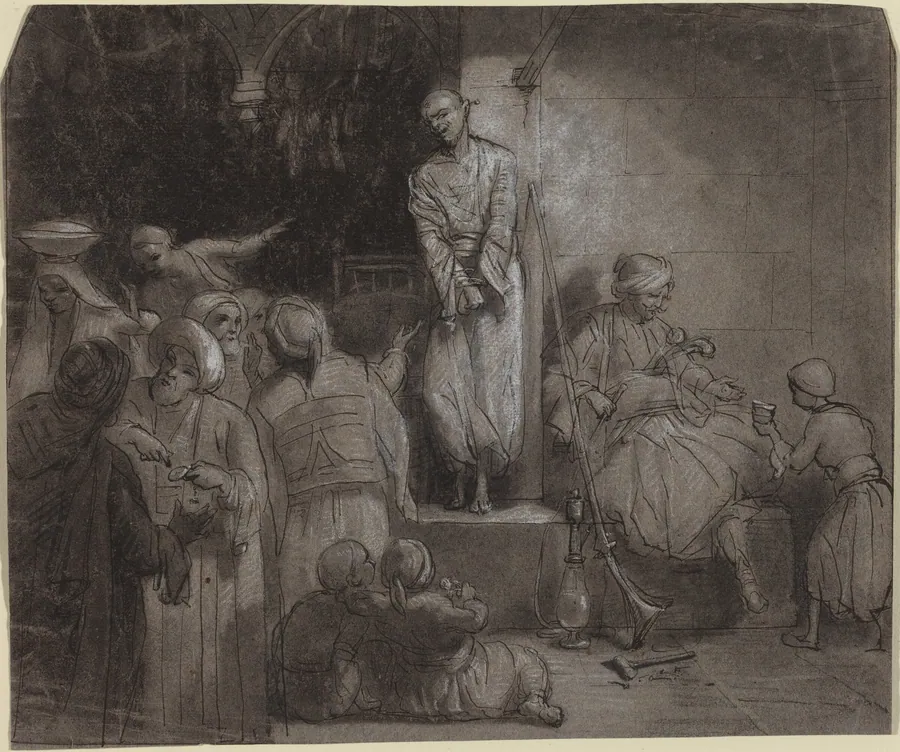 The Slave Market [recto] by Alexandre-Gabriel Decamps