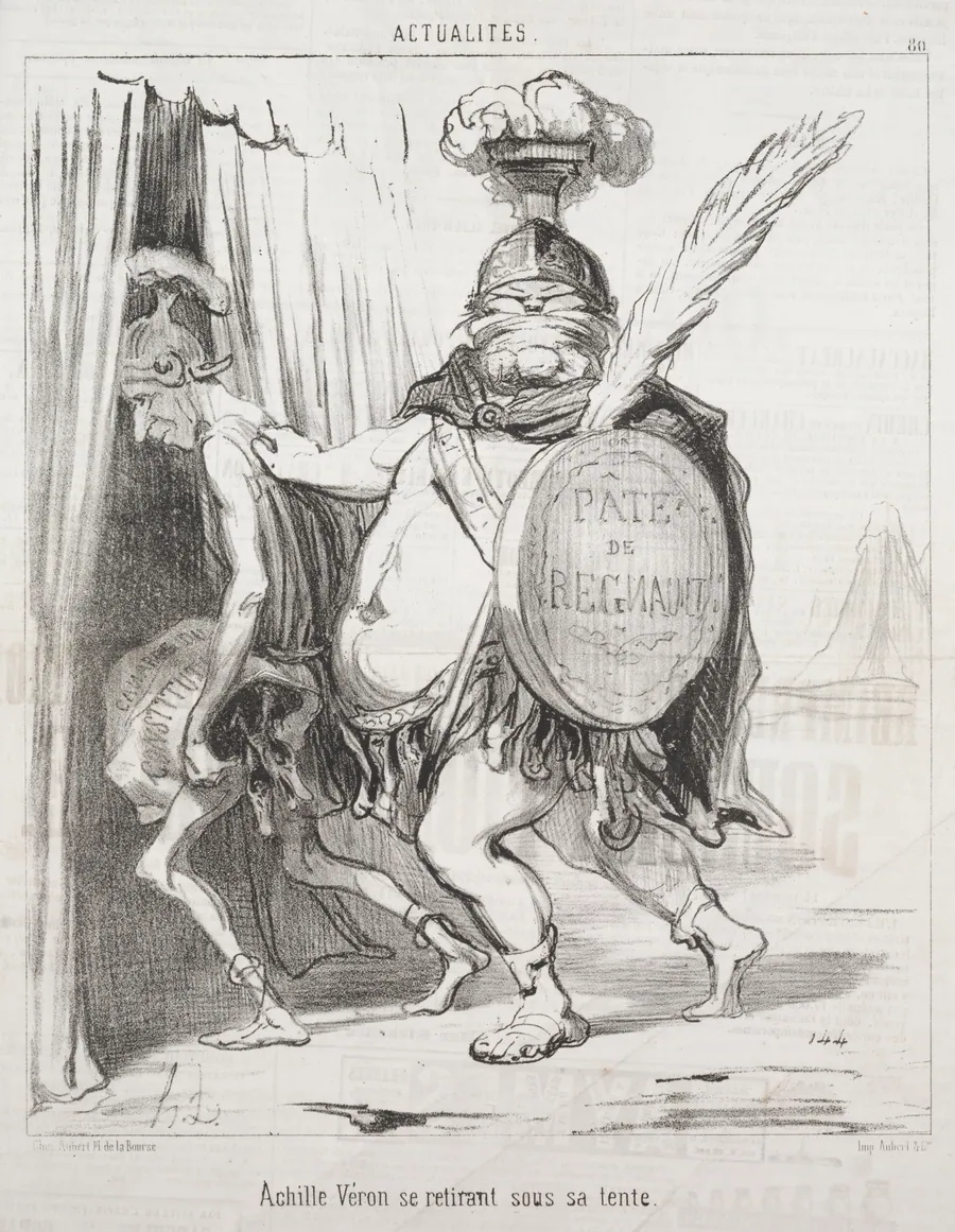 Achilles Véron withdrawing into his tent. by Honoré Daumier