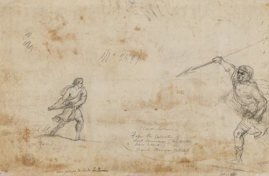 David and Goliath (verso) by Claude Lorrain