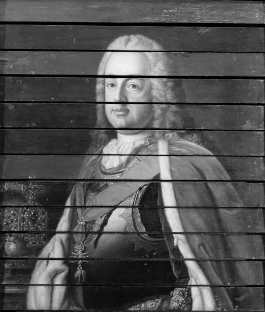 Kejser Franz I, kejserinde Maria Theresia og deres søn ærkehertug Joseph by Jean-Etienne Liotard