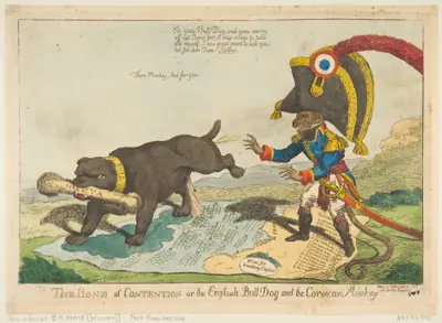 The Bone of Contention or the English Bull Dog and the Corsican Monkey