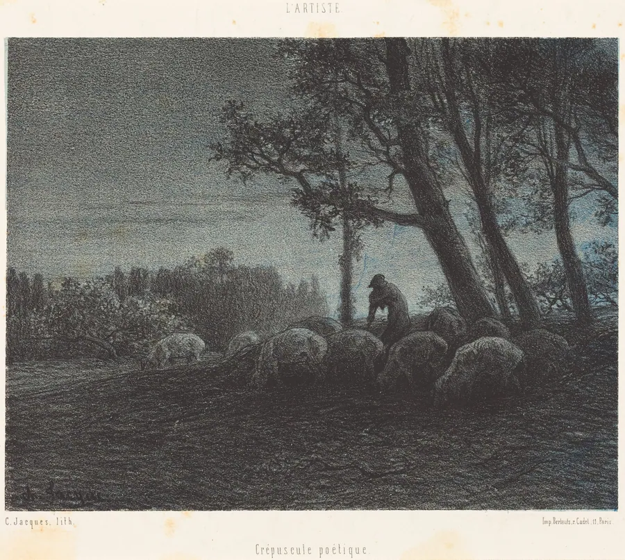 Crépuscule poetique (Poetical Twilight) by Charles Émile Jacque