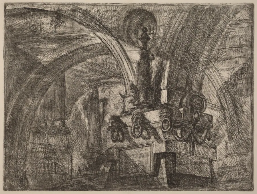 The Pier with a Lamp by Giovanni Battista Piranesi