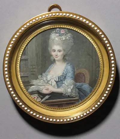 Portrait of a Woman in a Blue Dress