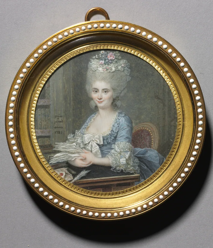 Portrait of a Woman in a Blue Dress by André Pujos