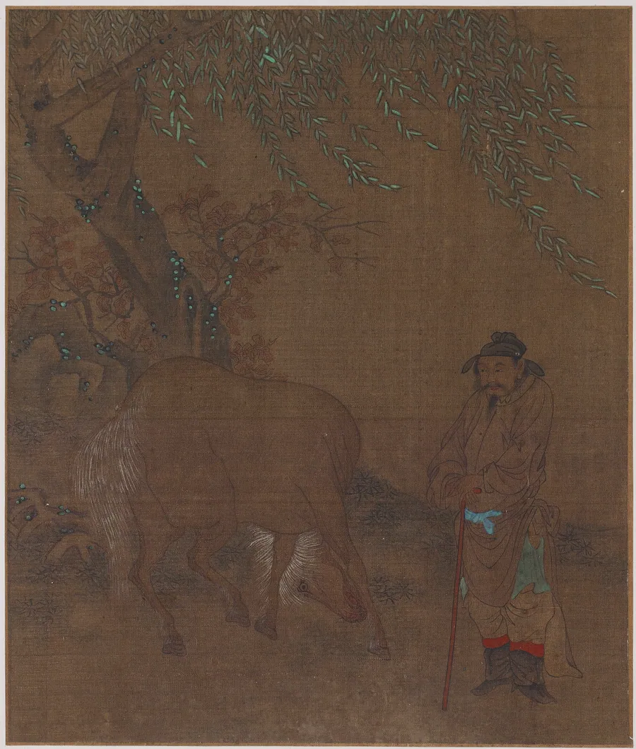 Horse and groom under a willow by Formerly attributed to Li Yu, Last ruler of Southern Tang (937-978 (reigned 961-975))