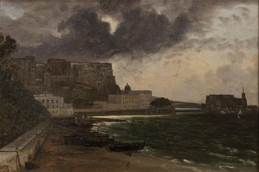 Fra Napolis havn, optrækkende uvejr by Franz Ludwig Catel