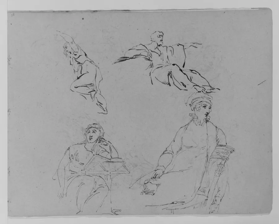 Four Figure Studies (from Sketchbook) by Thomas Sully