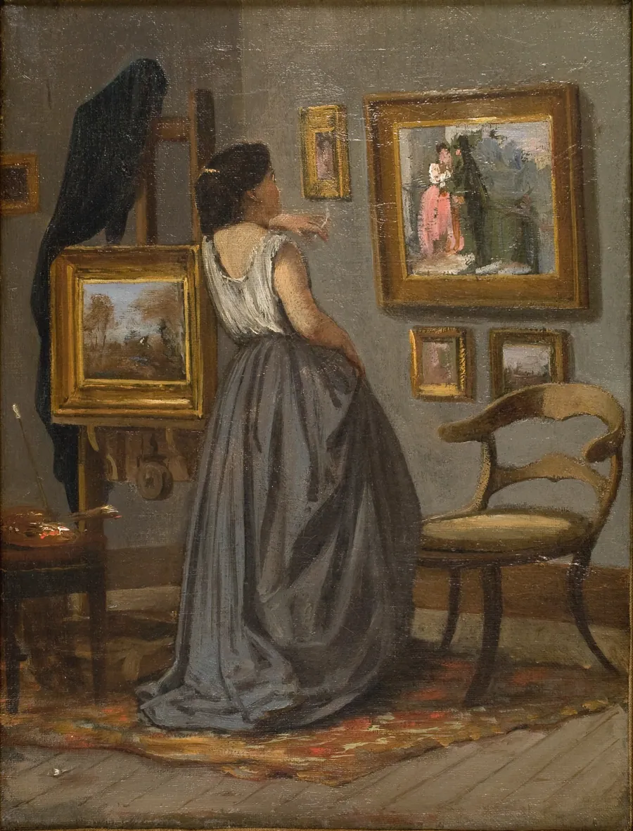 En dame i atelieret by David Jacobsen