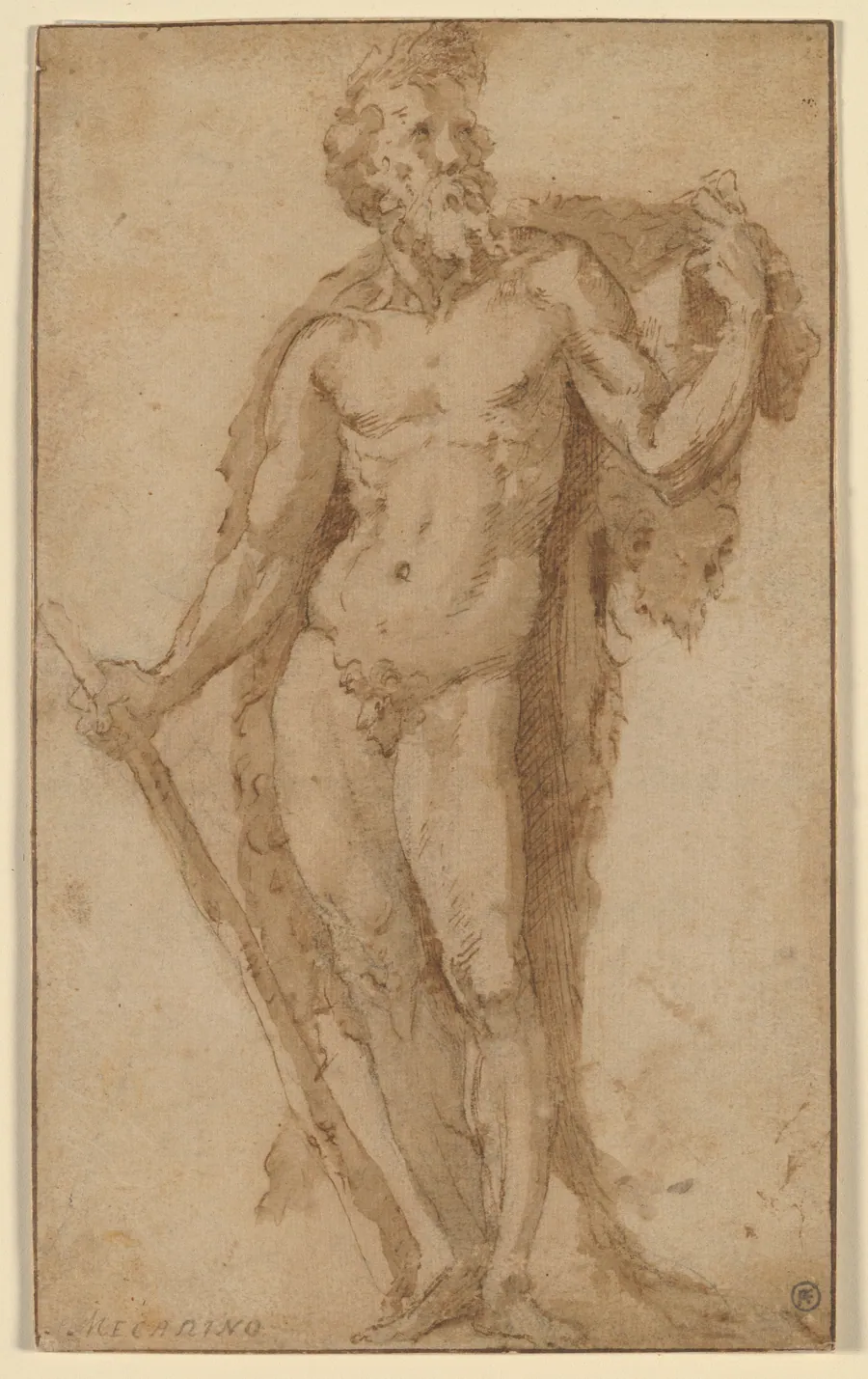 Hercules, Standing with a Club by Domenico Beccafumi