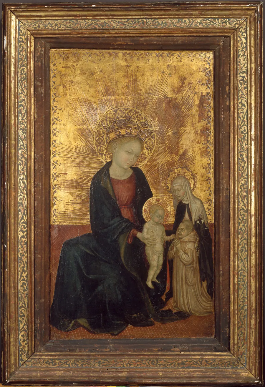 Madonna and Child with Saint Catherine of Siena and a Carthusian Donor by Italian, Lombard (probably Pavia)