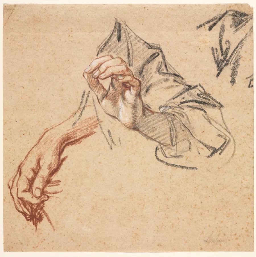 Study of Hands (recto) by Pierre Lenfant