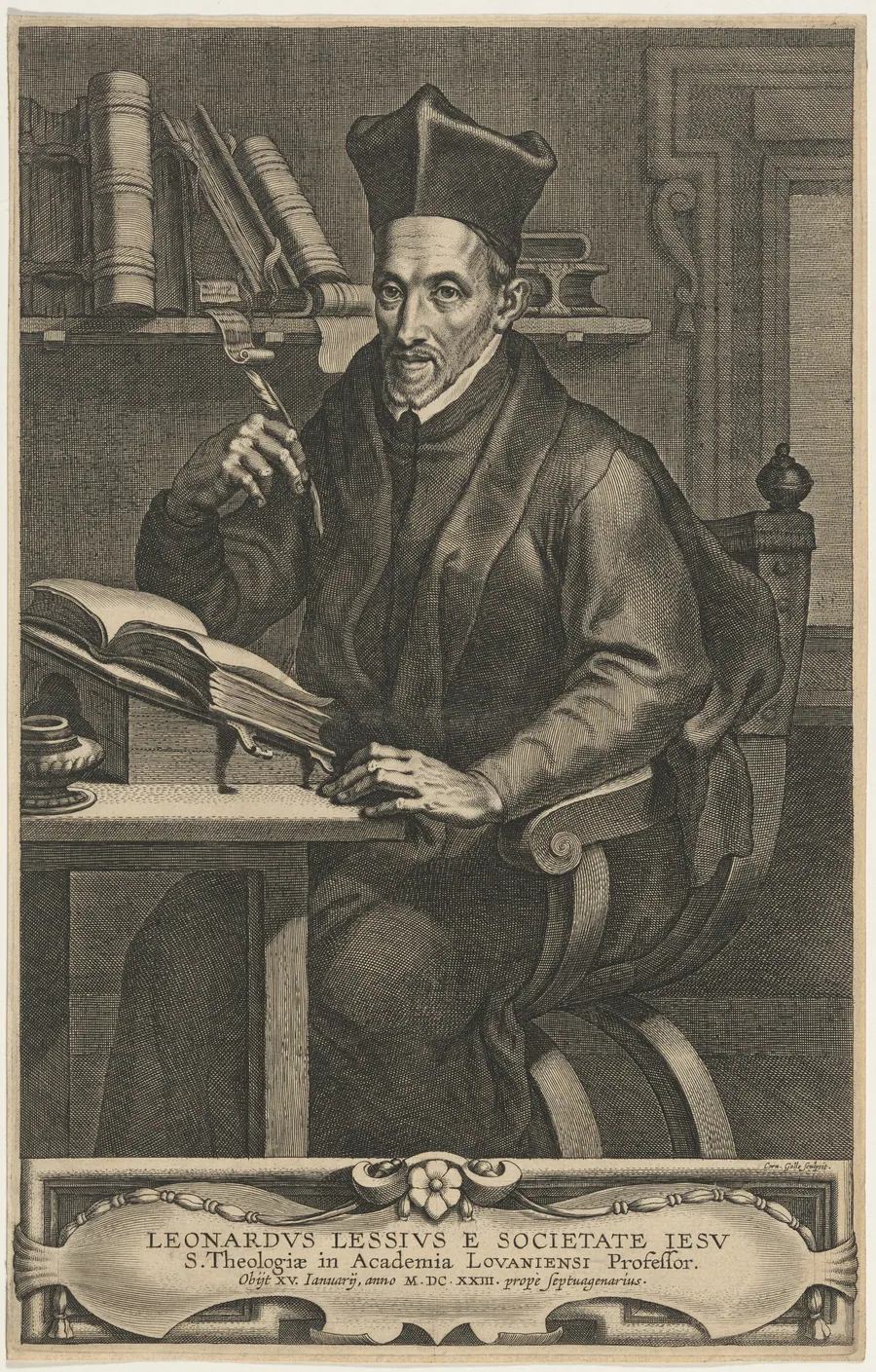 Leonard Lessius, Jesuit Priest, Professor at Louvain by Cornelis Galle I