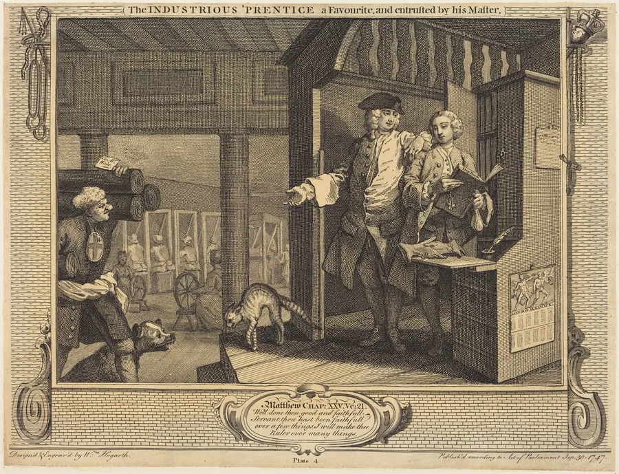 The Industrious 'Prentice a Favorite, and entrusted by his Master by William Hogarth