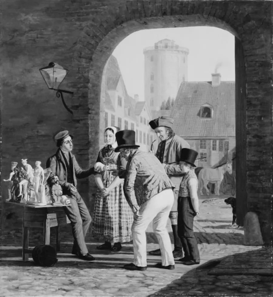 Gipshandleren. En gadescene by Julius Friedlænder