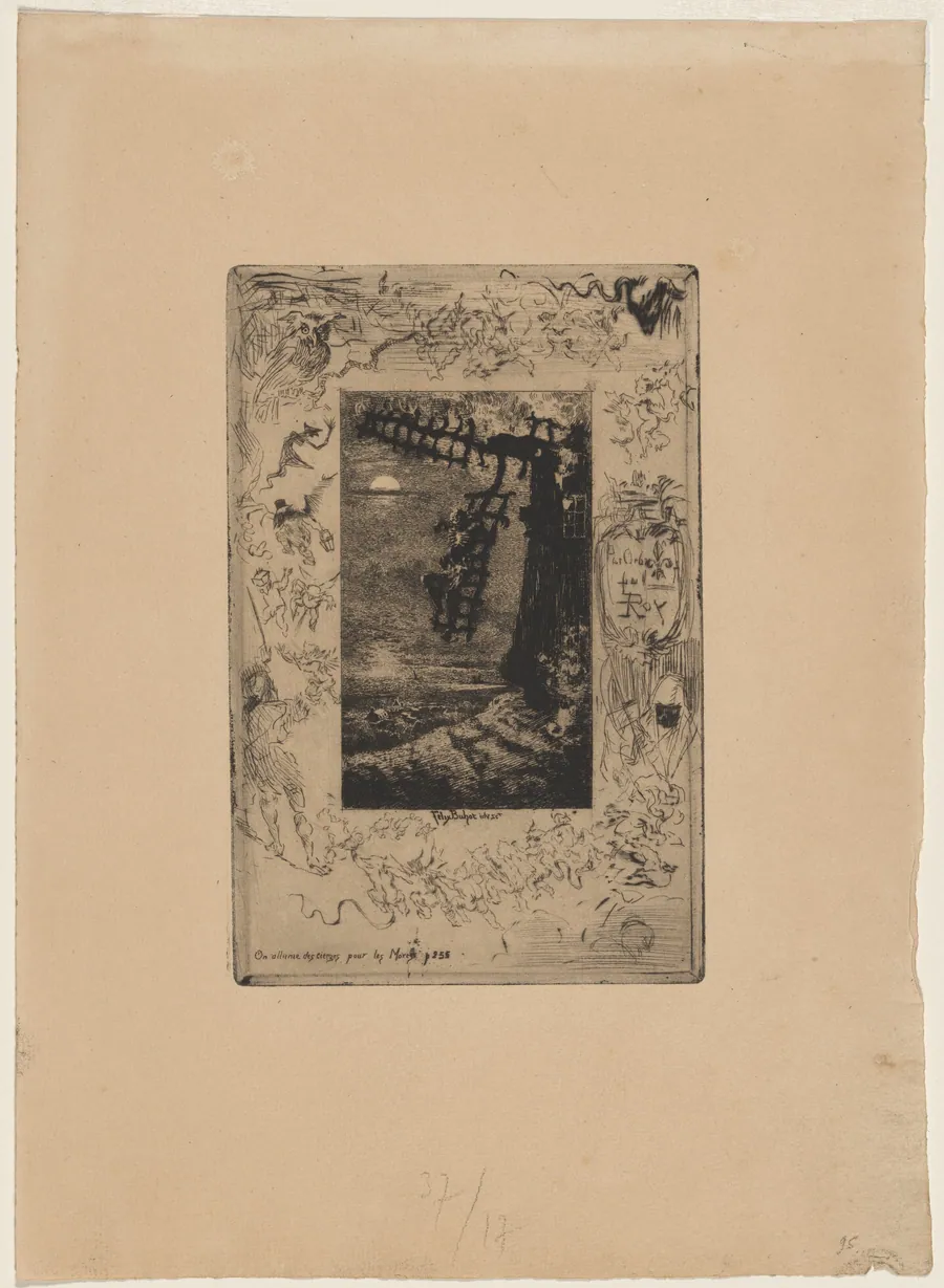 On allume des cierges... by Félix-Hilaire Buhot