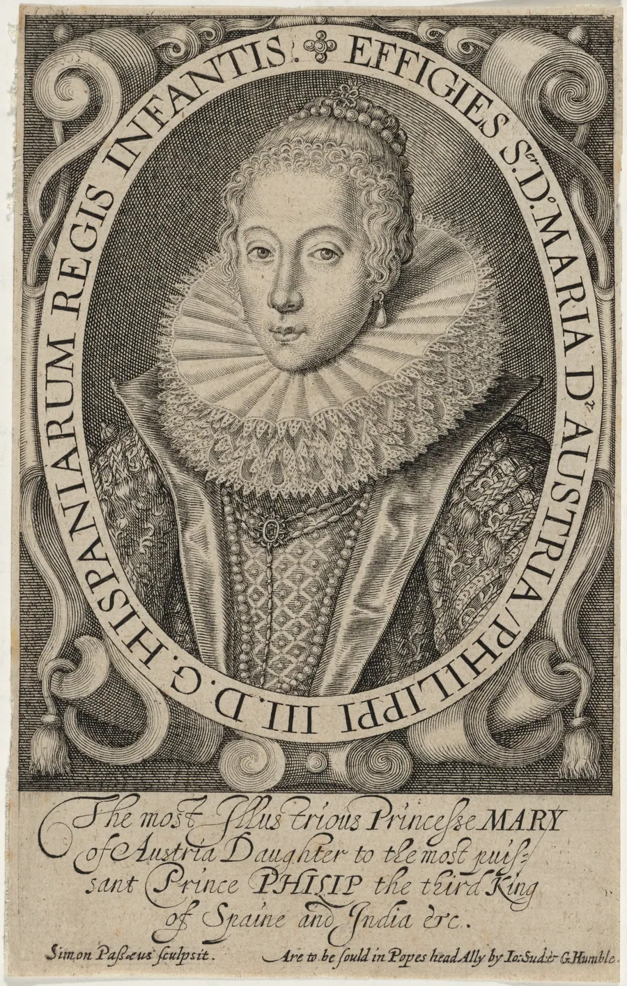 Maria of Austria, Infanta of Spain by Simon van de Passe
