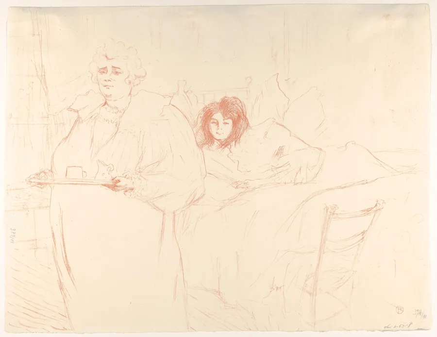 Serving Breakfast (Madame Baron and Mademoiselle Popo) by Henri de Toulouse-Lautrec