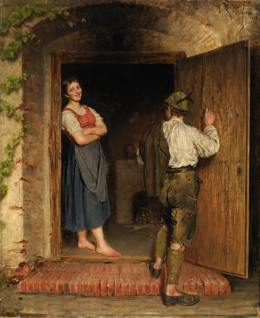 Drawing on Door by A. Kinder or Rinder, German, n.d.